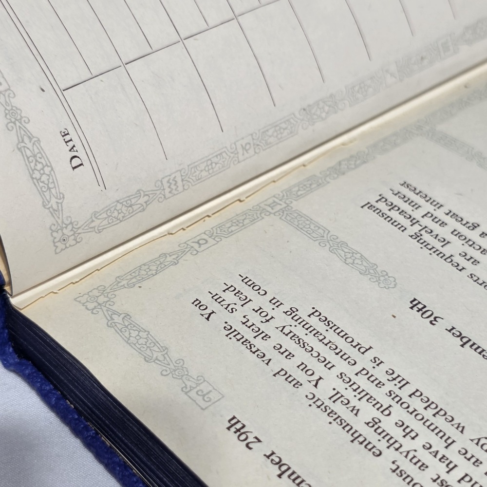 Cupples & Leon Co. Horoscope Birthday Book Special Binding Gold Stamped w/ Box - Picture 10 of 14